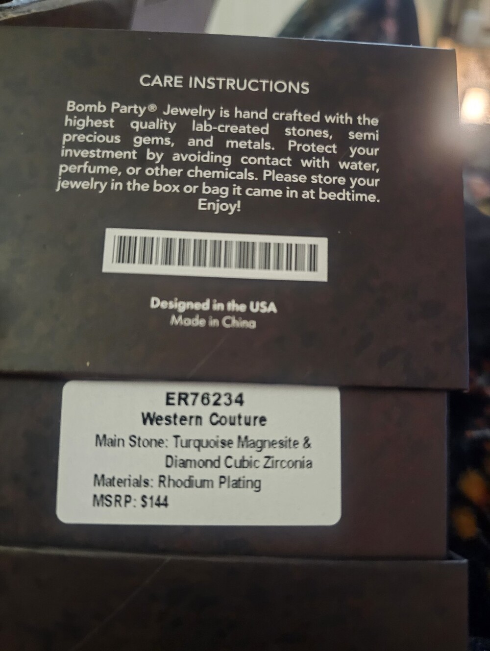 Bombparty Outlaw Earrings Western Couture NIB - Picture 2 of 2